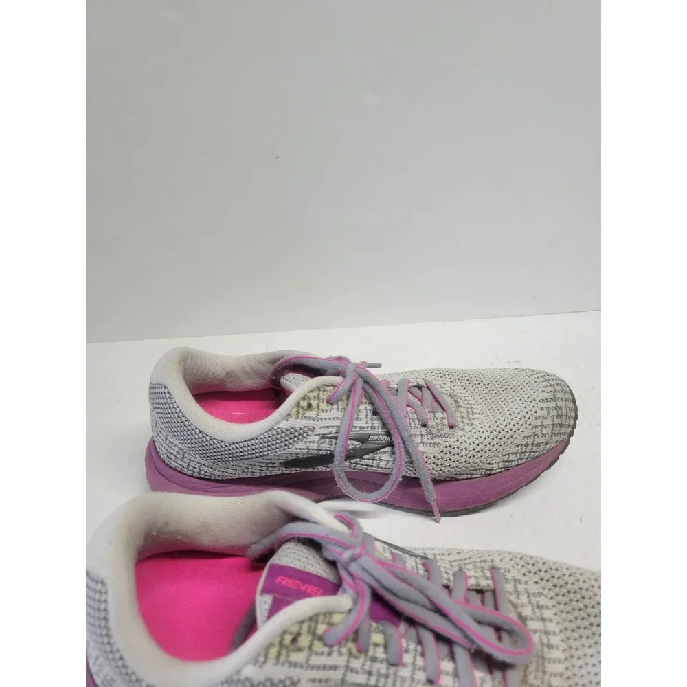 Brooks Revel‎ 2 Womens Running Shoes Grey Pink Knit Mesh Sneakers 1202811B058